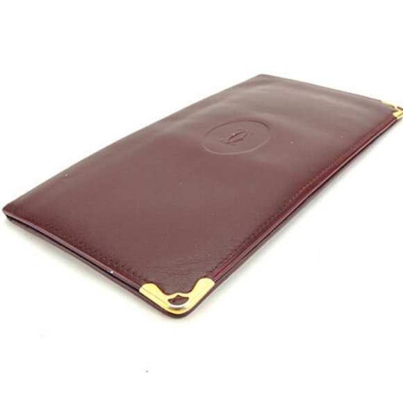 Authentic Cartier Wallet Purse Long Wallet Mastline Red Gold Woman - Picture 1 of 6